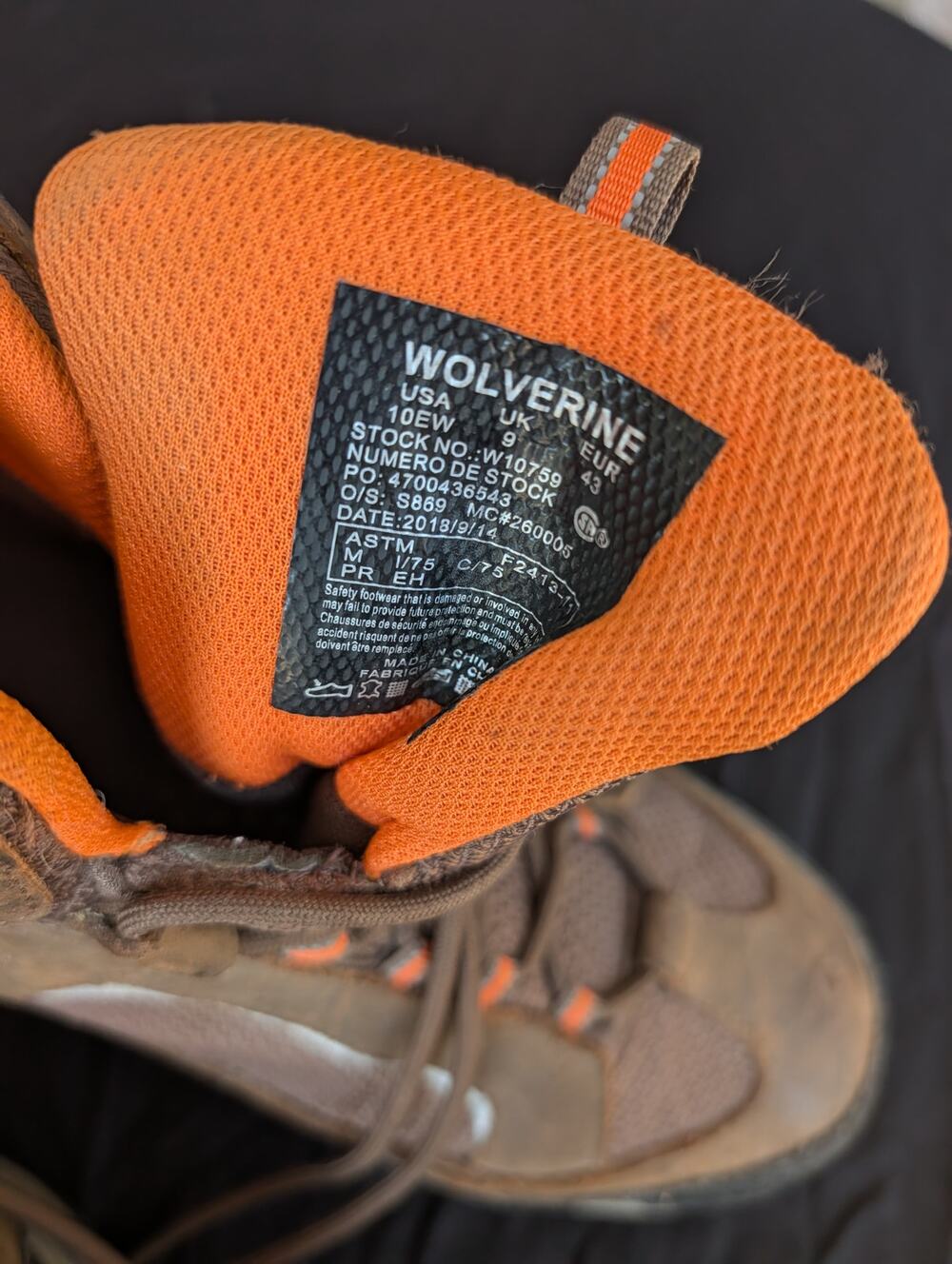 Wolverine W10759 Composite Toe EH Work Boots Men's 10EW Extra Wide ASTM Brown